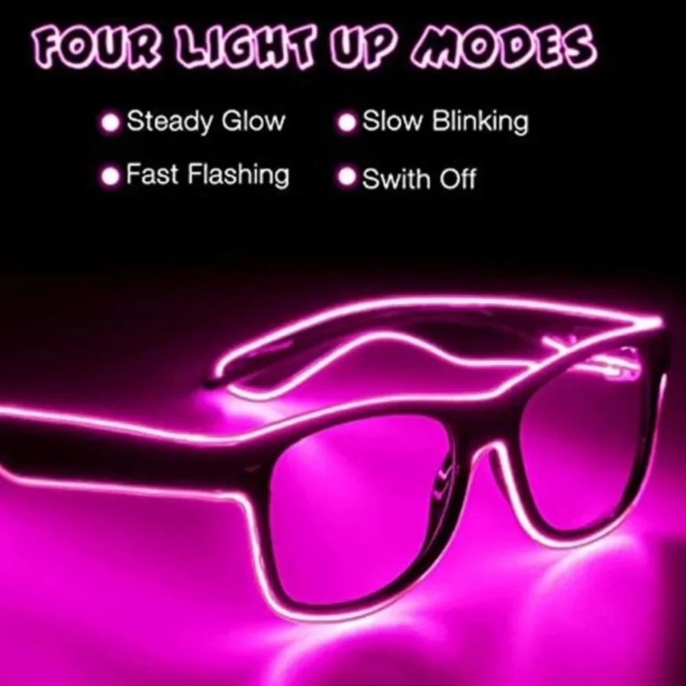 Hot Pink Neon LED Club Glasses